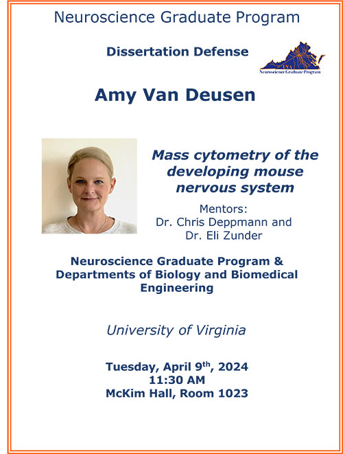 Neuroscience Graduate Program Dissertation Defense: Amy Van Deusen