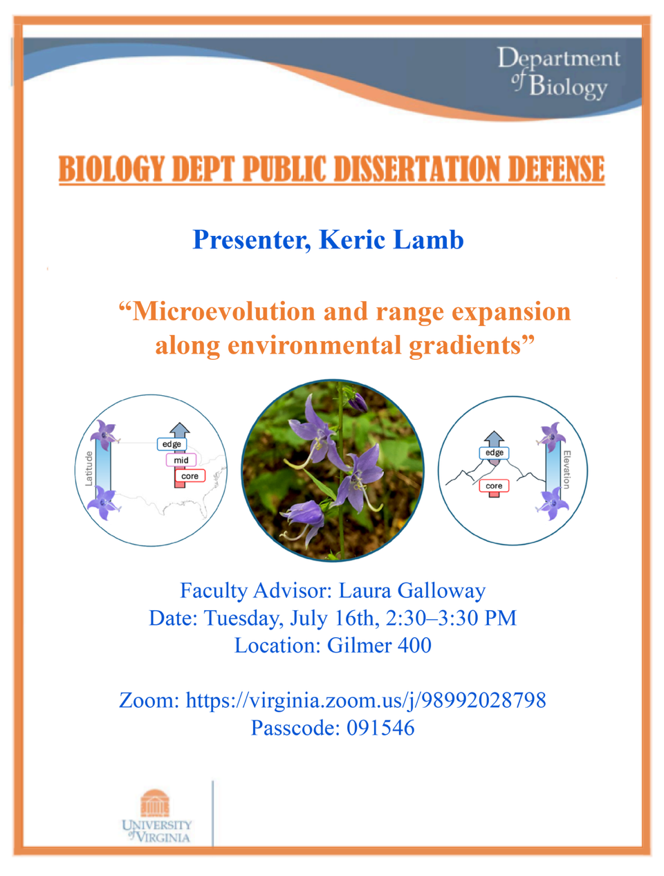 Public Dissertation Defense: Presenter, Keric Lamb