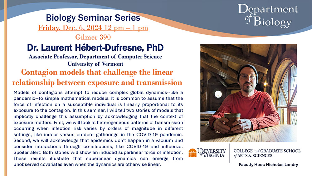 Seminar Series: Dr. Laurent Hébert-Dufresne, PhD