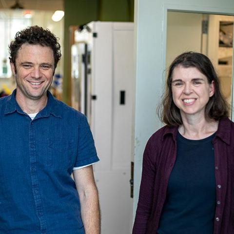 Associate professor of biology Alan Bergland with UVA's Department of Biology and Joanna Vondrasek, a professor of biology with Piedmont Virginia Community College, have developed a program that's making the transition easier for some of UVA's transfer students. Photo: Molly Angevine